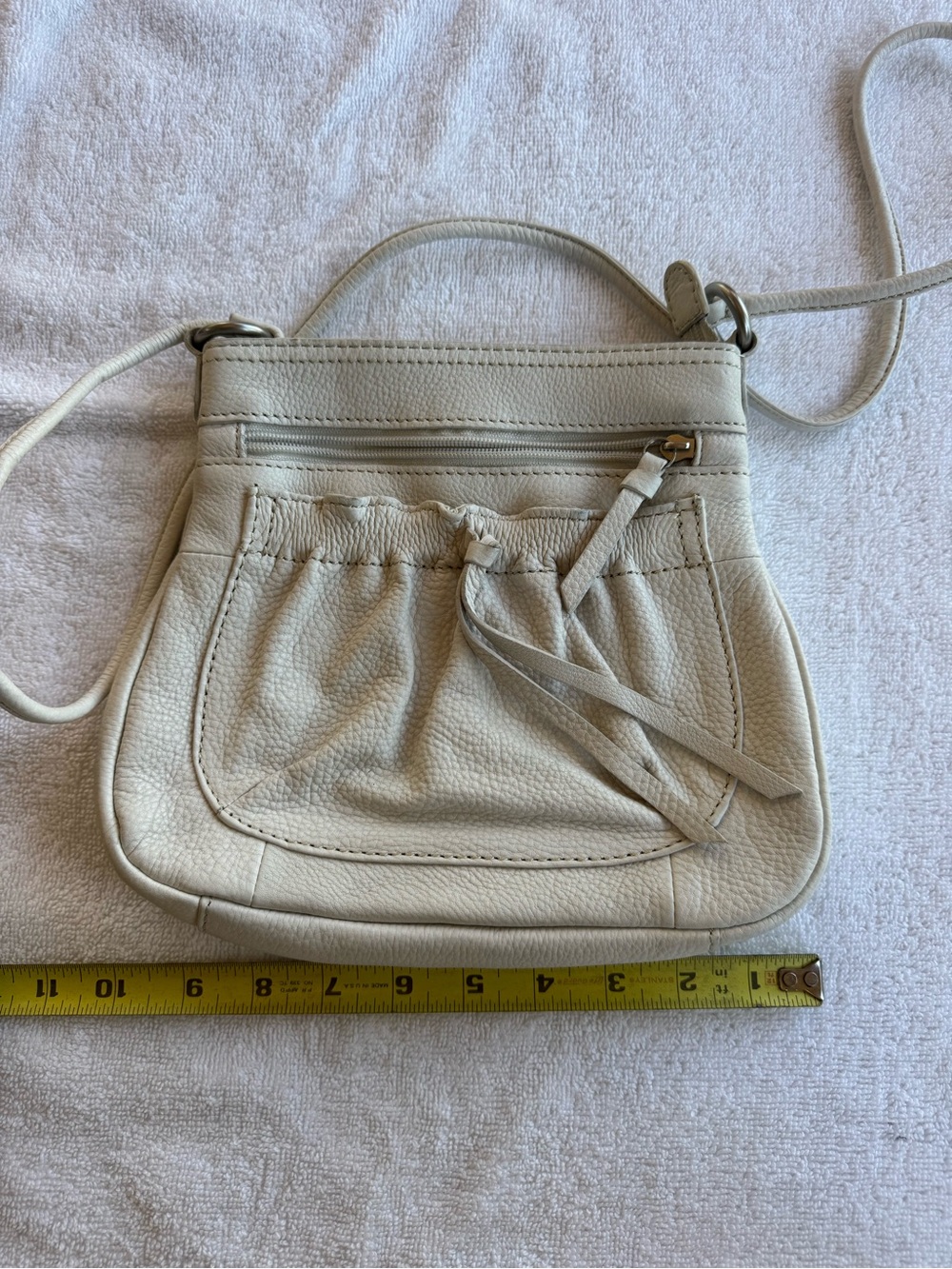 Fossil SL2083 Ivory Leather Crossbody Shoulder Bag